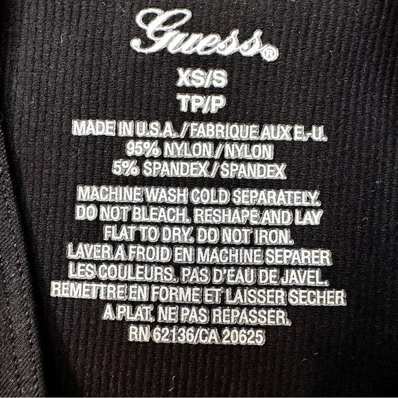 ❗️END OF YEAR SALE NWOT Guess Black Ribbed Fitted Tank Top Size XS/S Made in USA - Picture 7 of 7